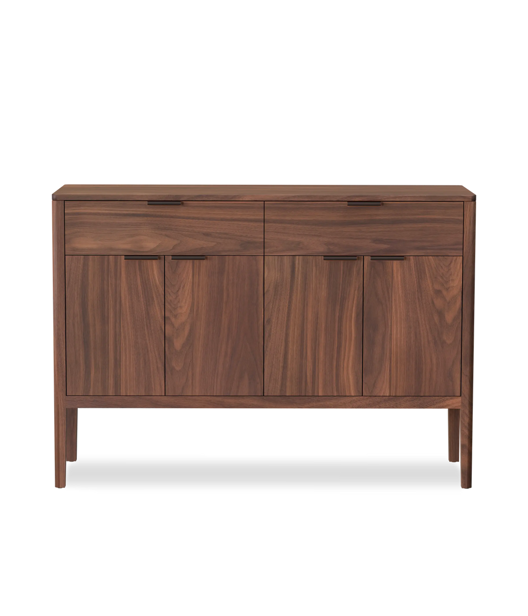 Walnut w/Black leather pulls