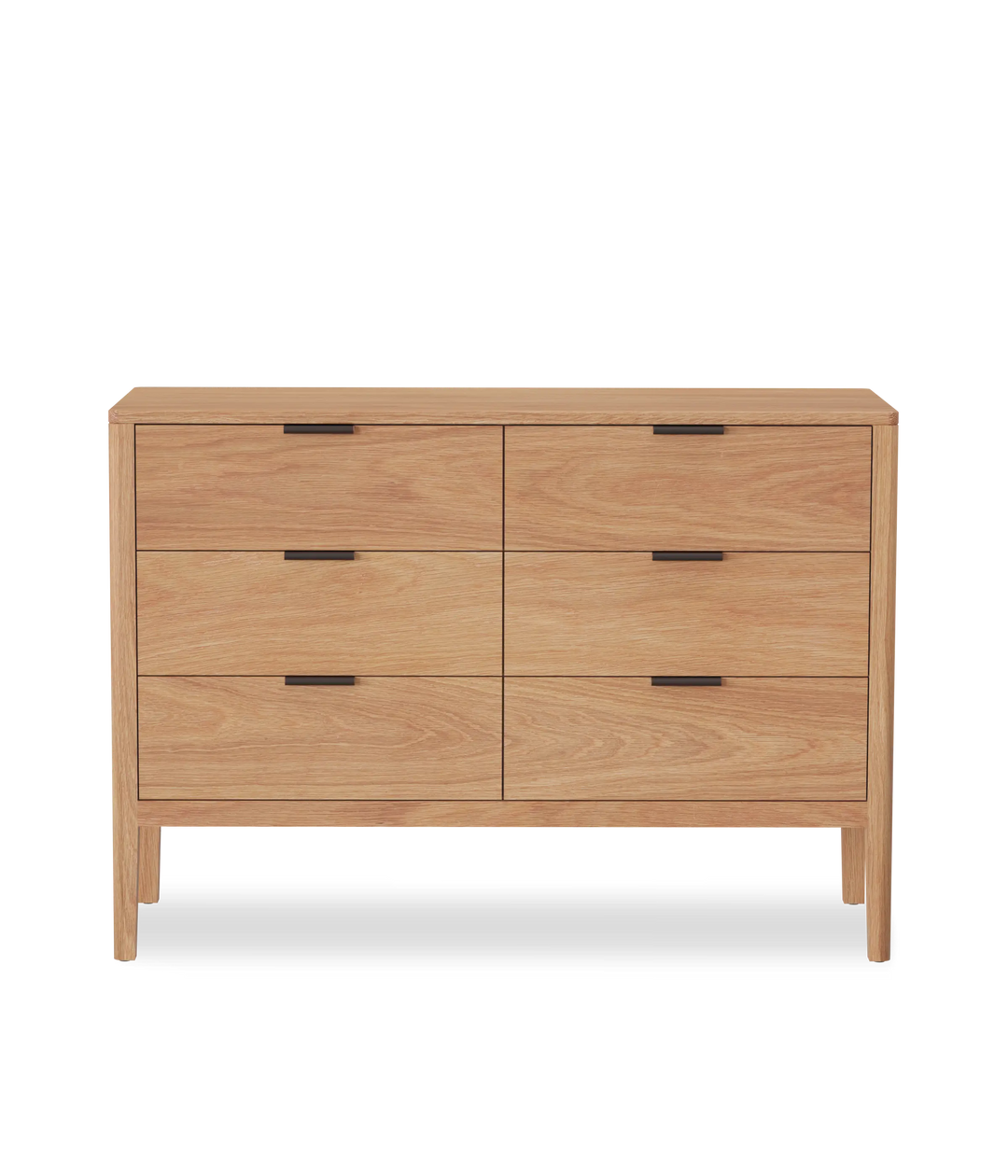 White Oak w/Black leather pulls