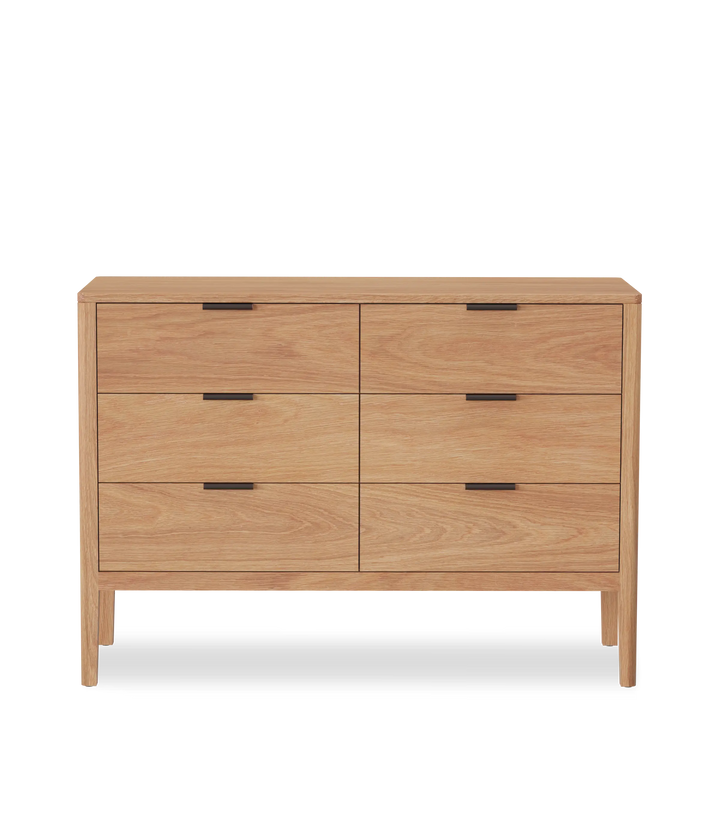 White Oak w/Black leather pulls