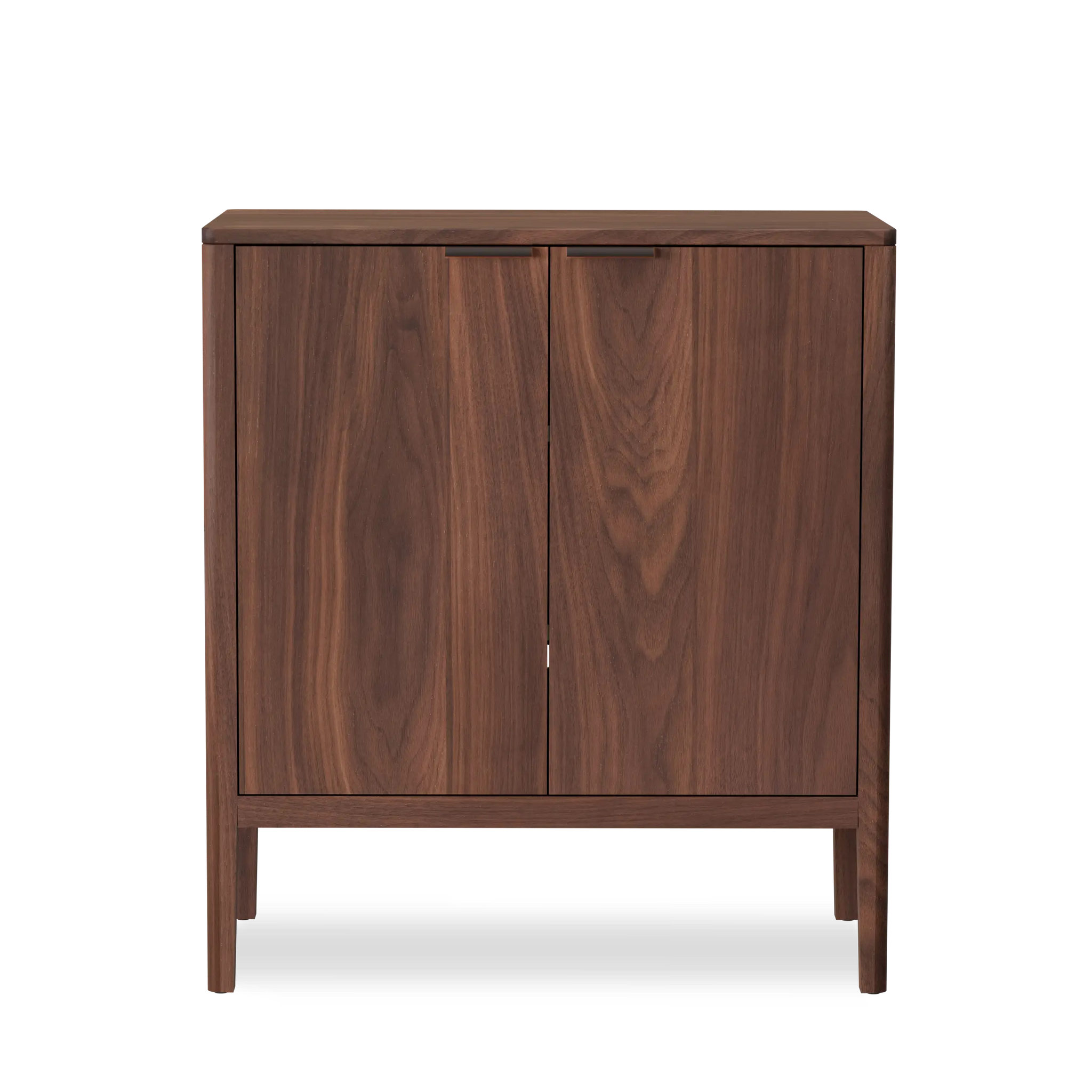 Walnut w/Black leather pulls