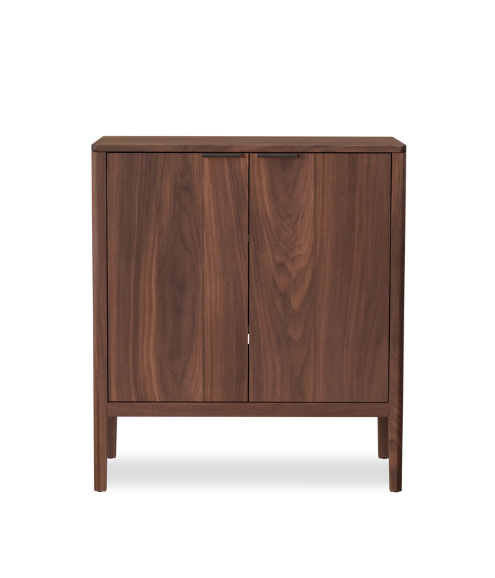 Walnut w/Black leather pulls