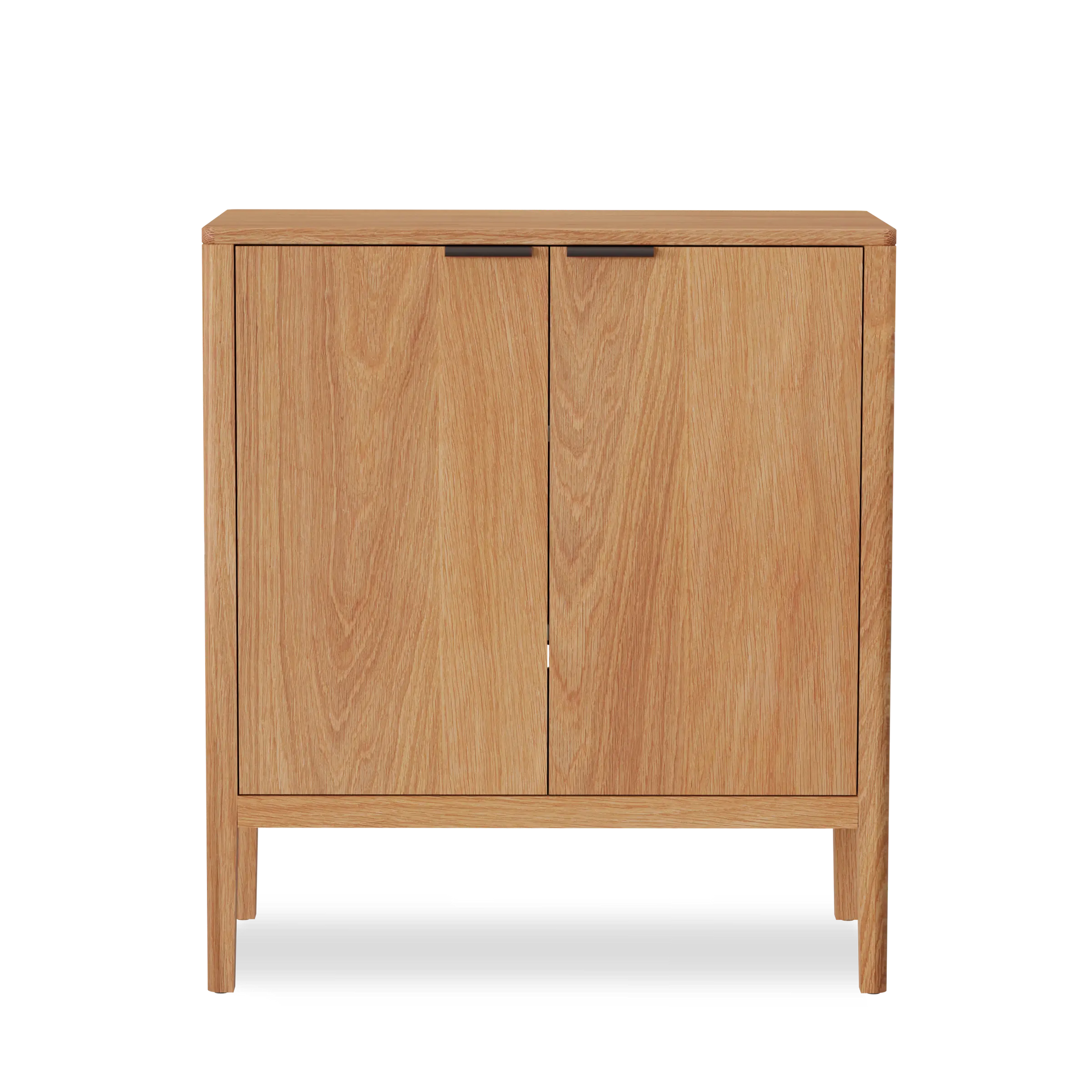 White Oak w/Black leather pulls