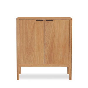 White Oak w/Black leather pulls