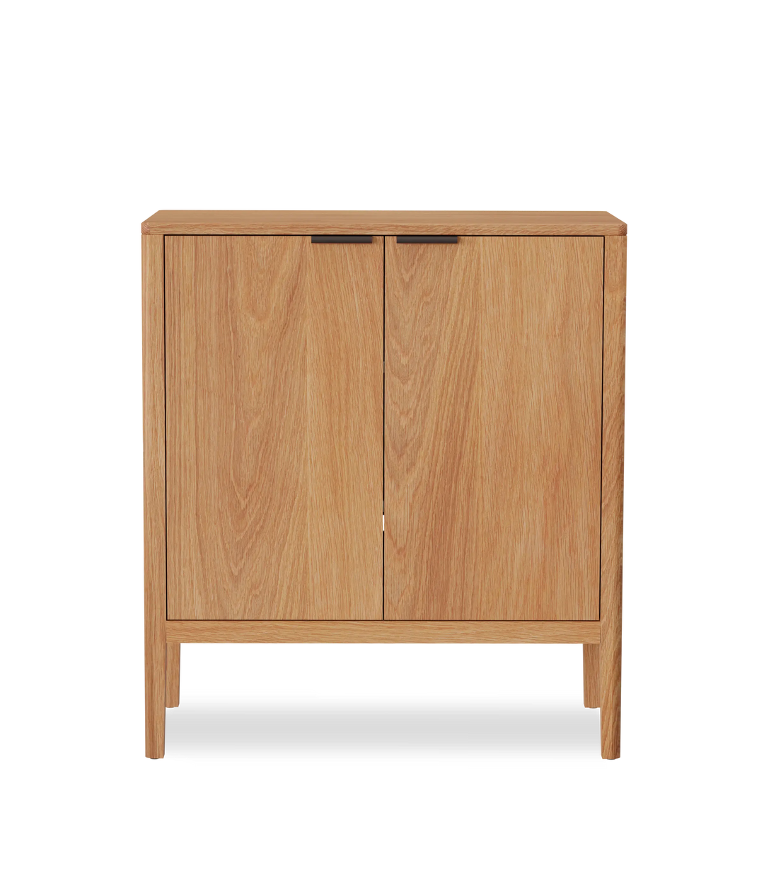 White Oak w/Black leather pulls