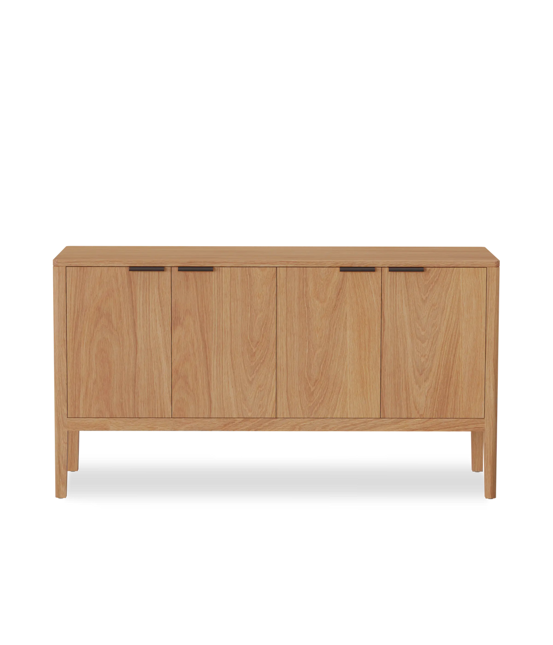 White Oak w/Black leather pulls