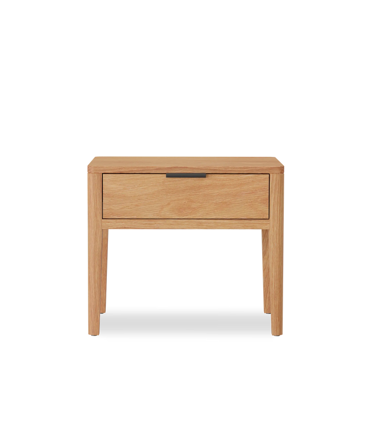 White Oak w/Black leather pull