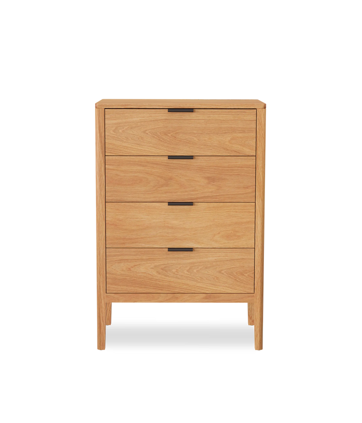 White Oak w/Black leather pulls