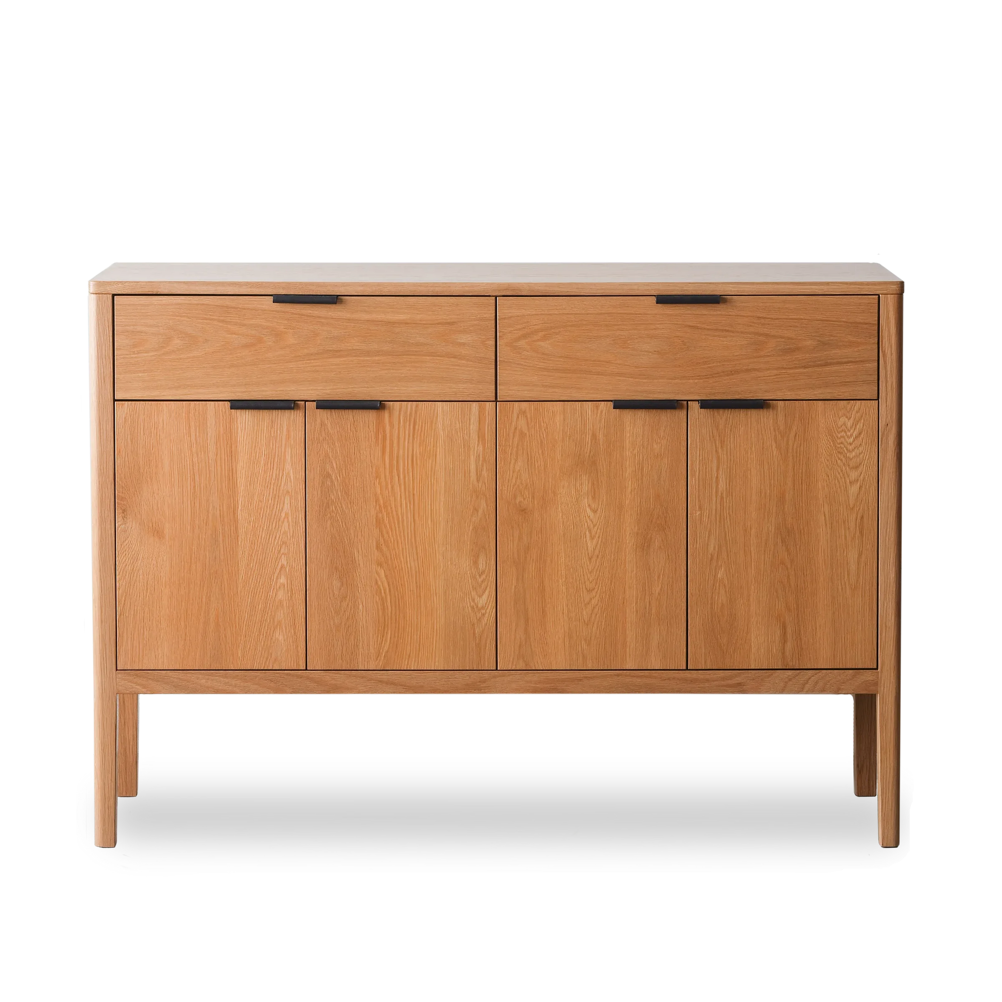 White oak w/Black leather pulls
