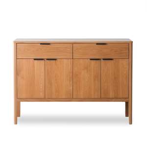 White oak w/Black leather pulls