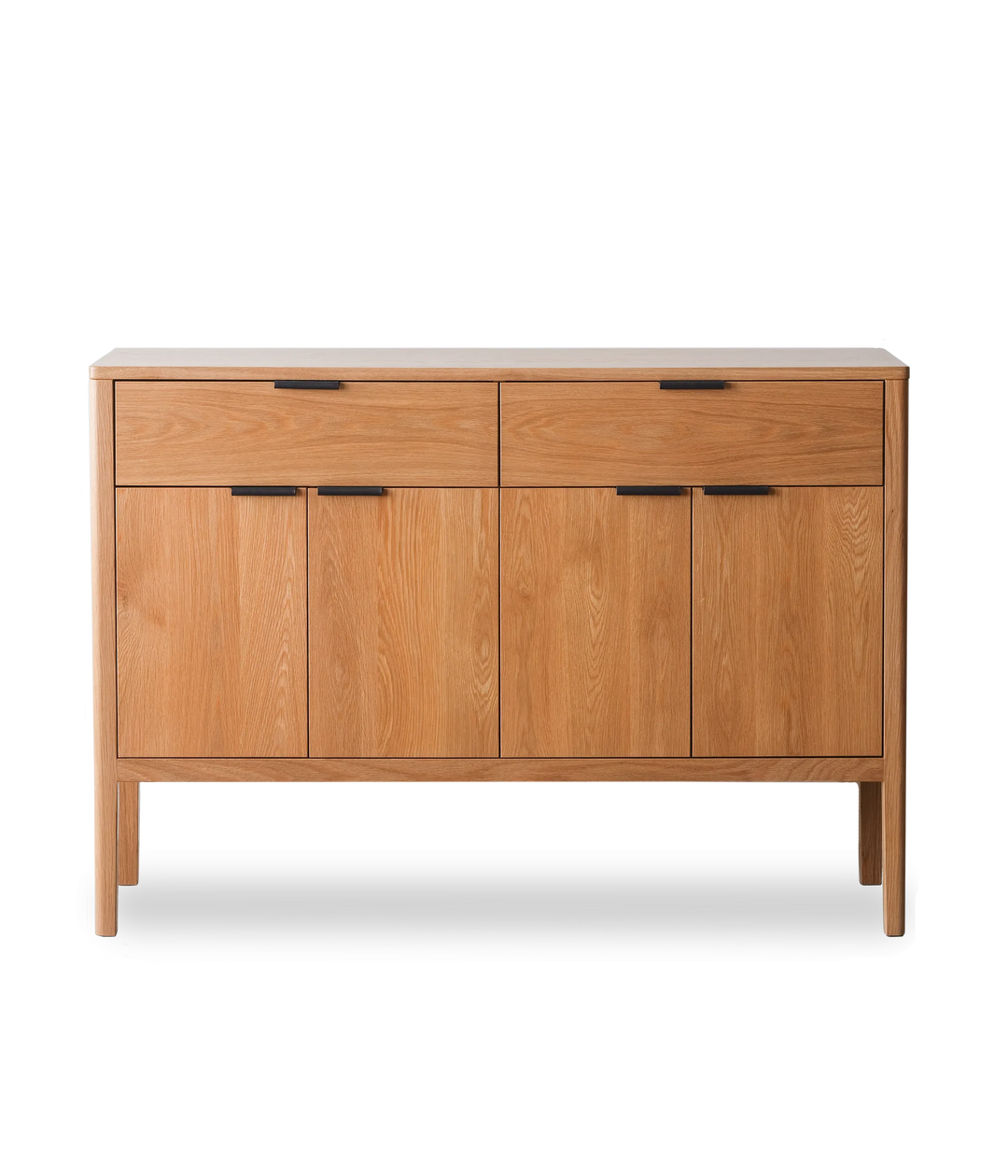 White oak w/Black leather pulls