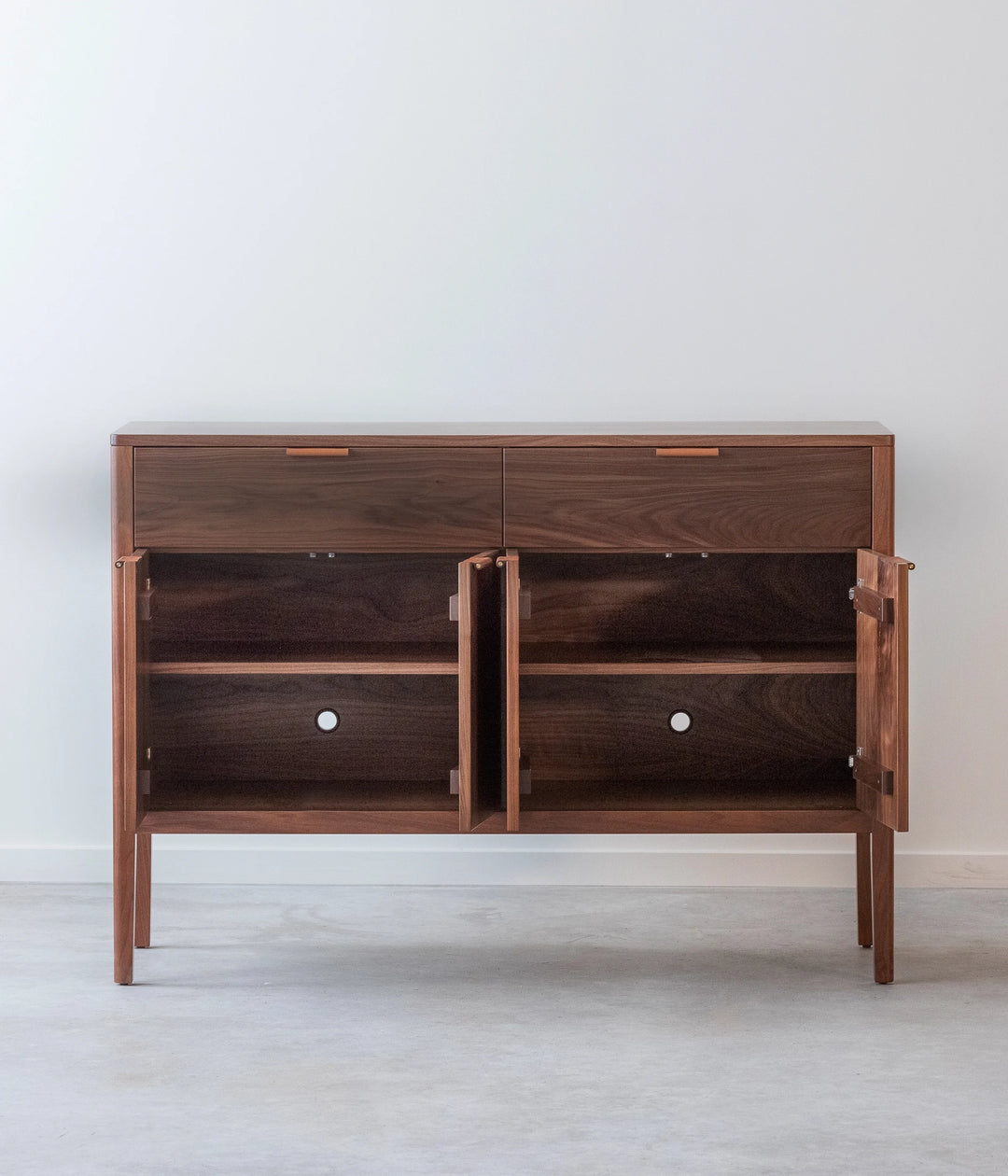 Walnut w/Brown leather pulls