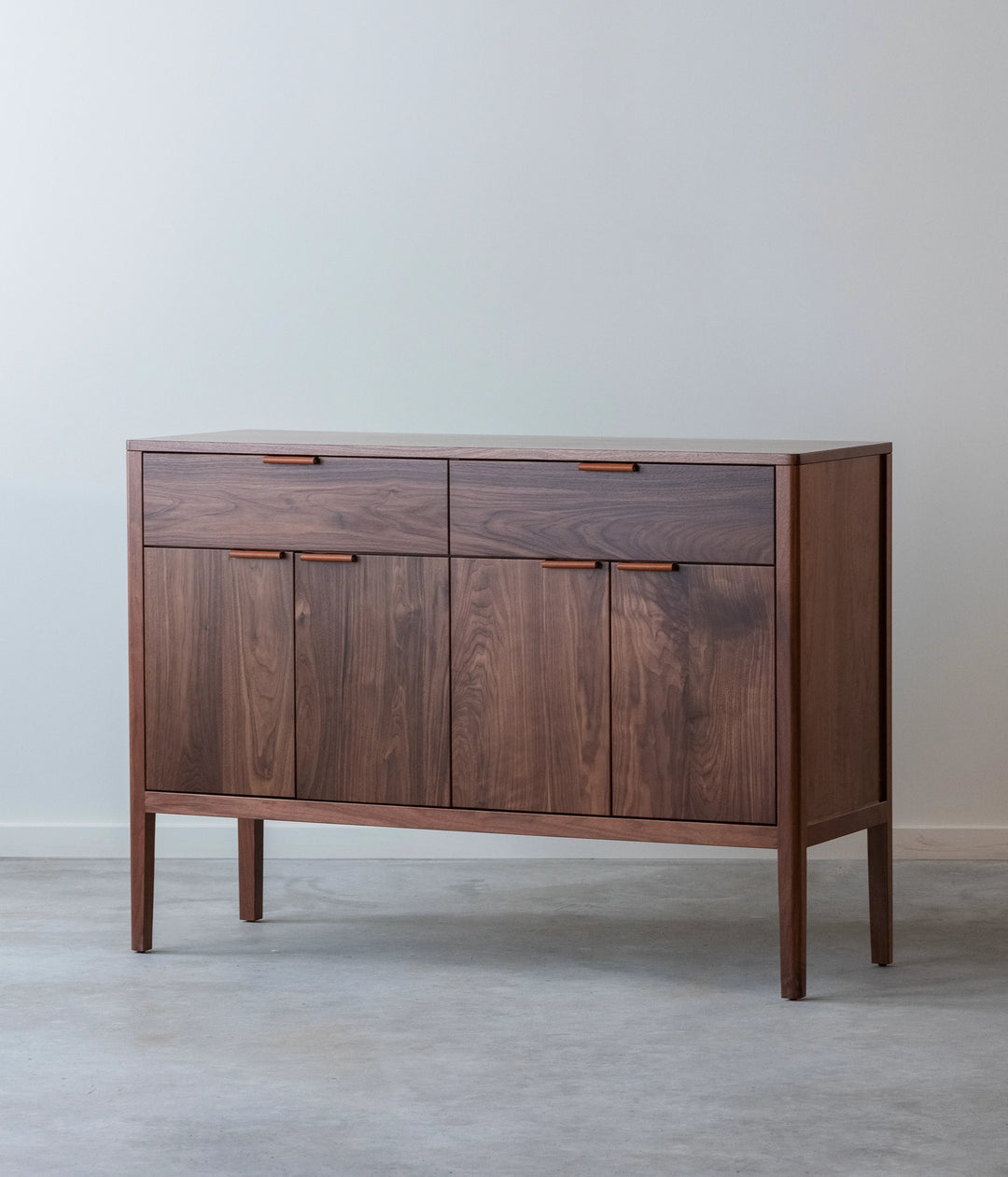 Walnut w/Brown leather pulls