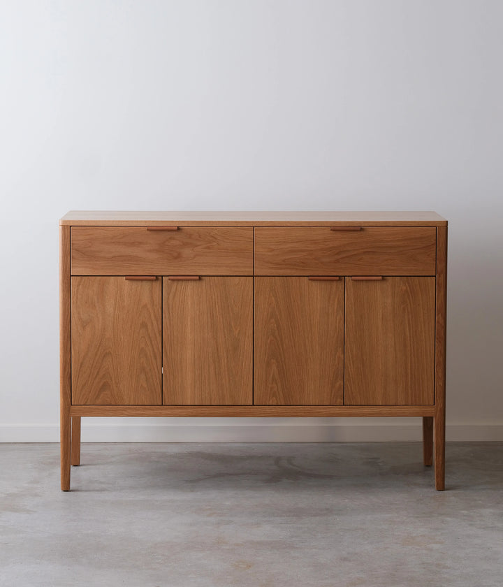 White Oak w/Brown leather pulls