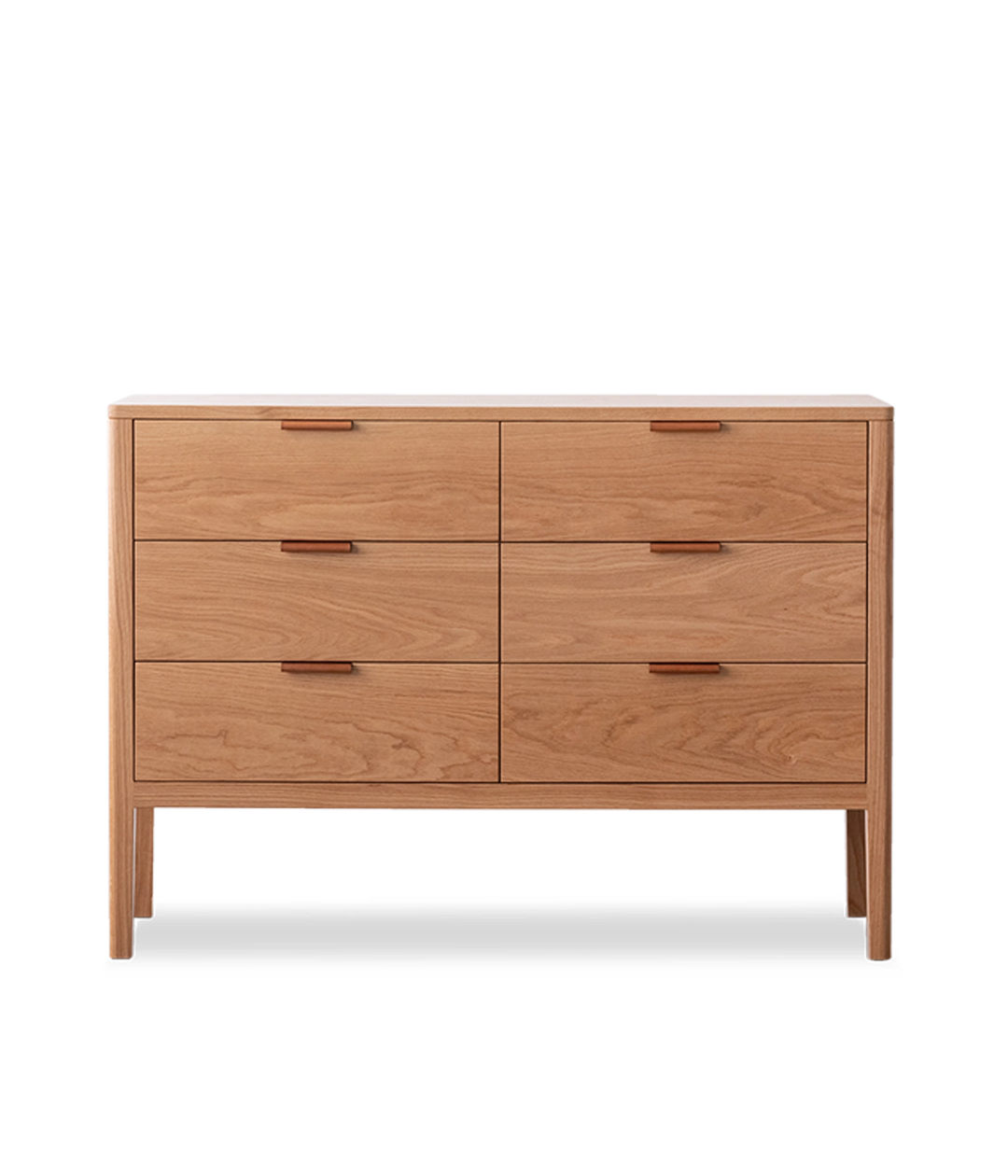 White Oak w/Brown leather pulls