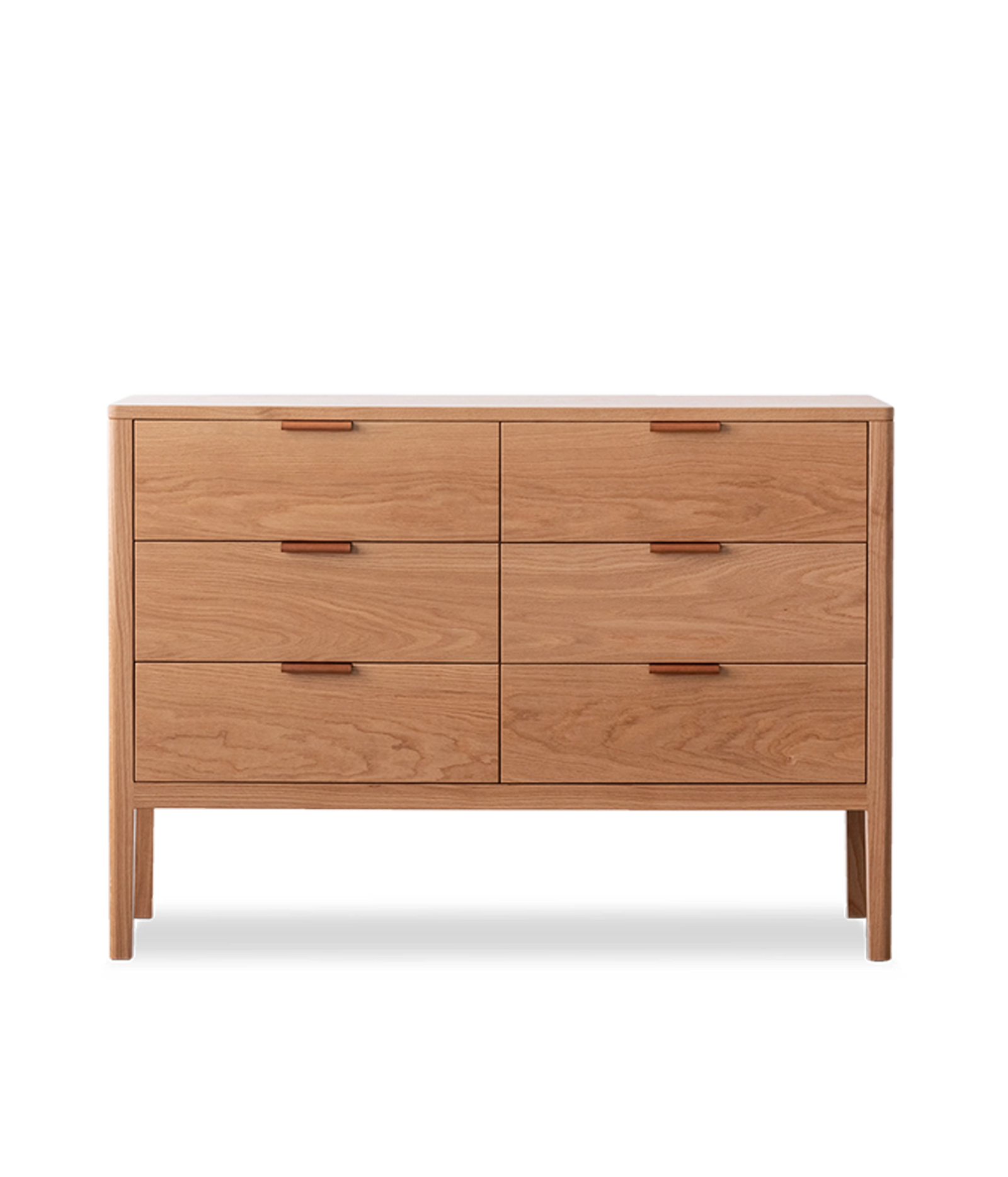 White Oak w/Brown leather pulls