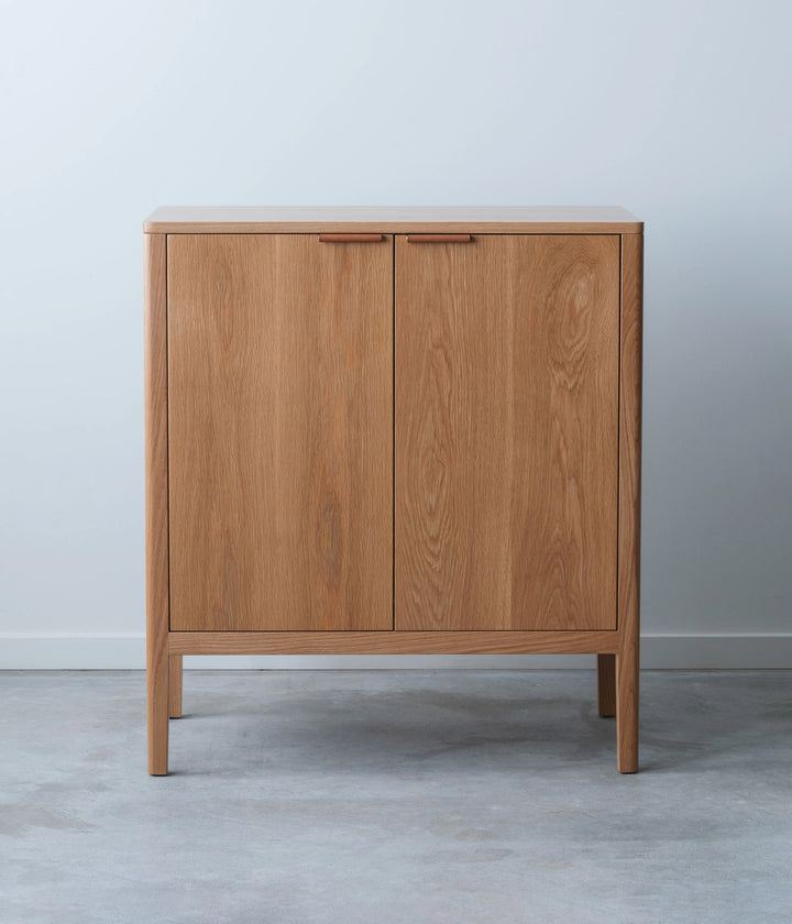 White Oak w/Brown leather pulls