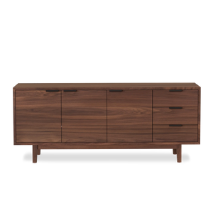 Walnut w/Black leather pulls