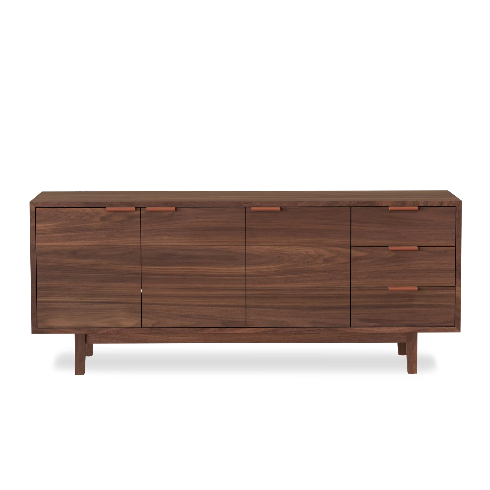 Walnut w/Brown leather pulls