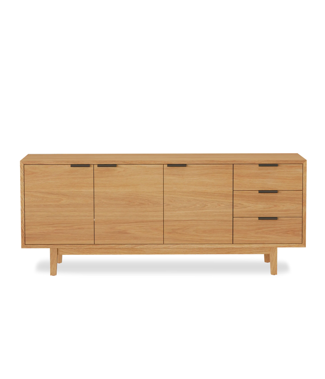 White Oak w/Black leather pulls