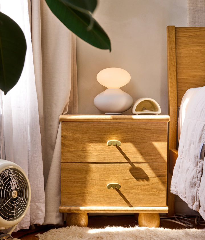 White oak smaller size 2 drawer