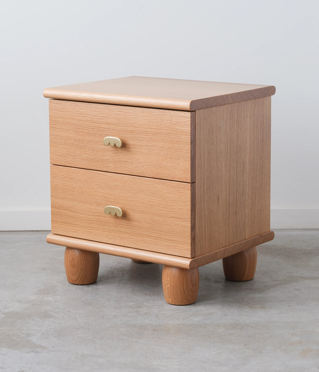 White oak smaller size 2 drawer