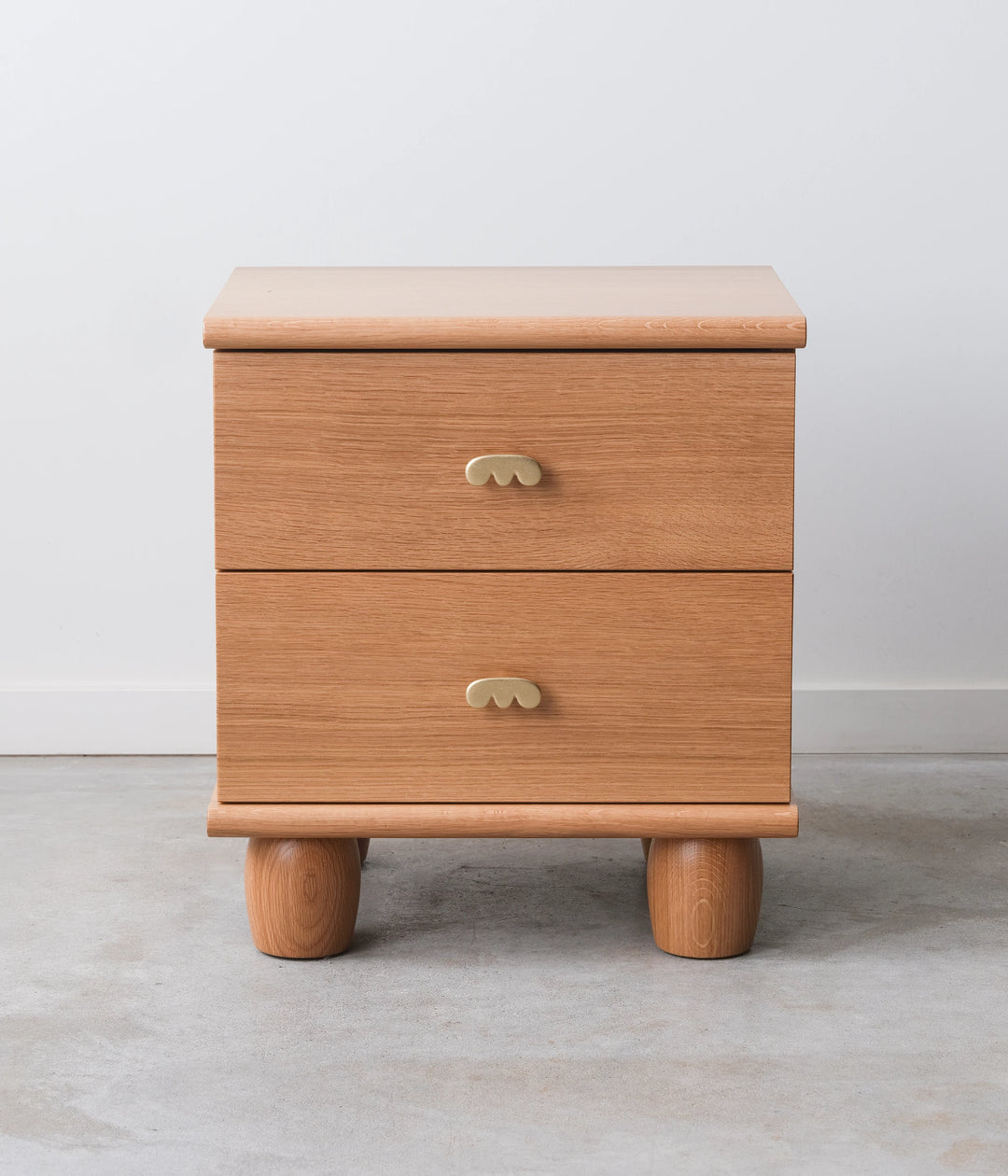 White oak smaller size 2 drawer