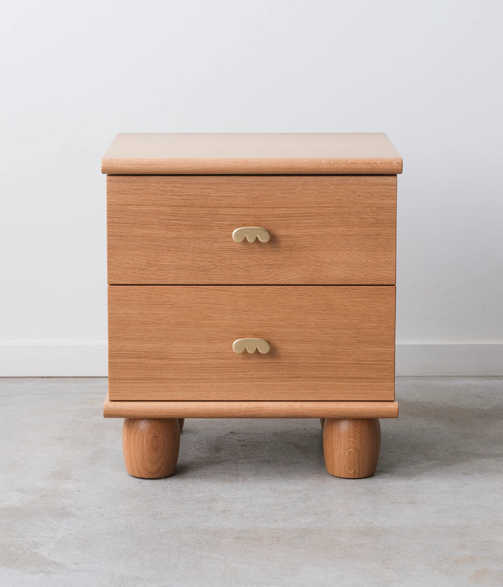 White oak smaller size 2 drawer