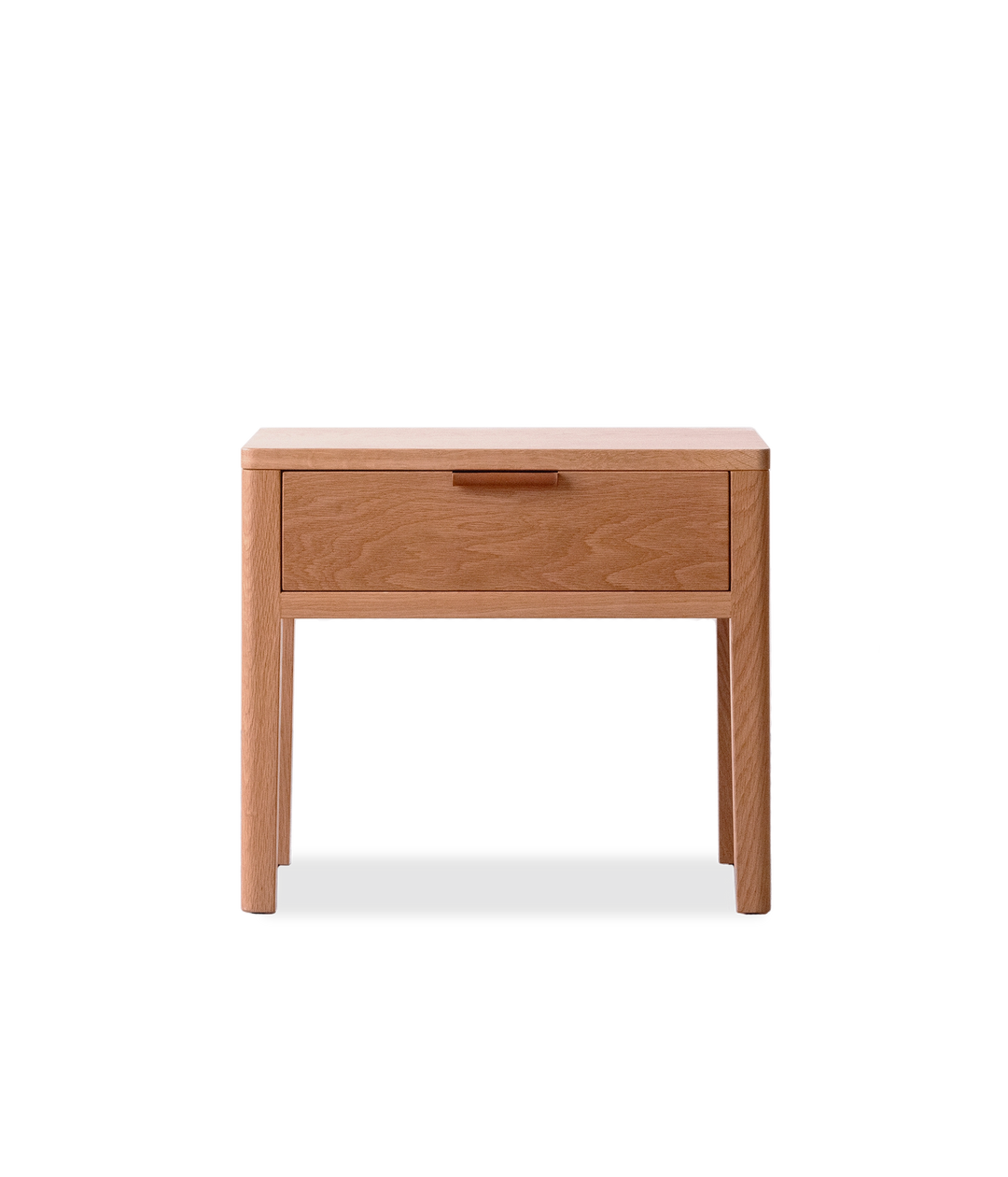 White Oak w/Brown leather pull