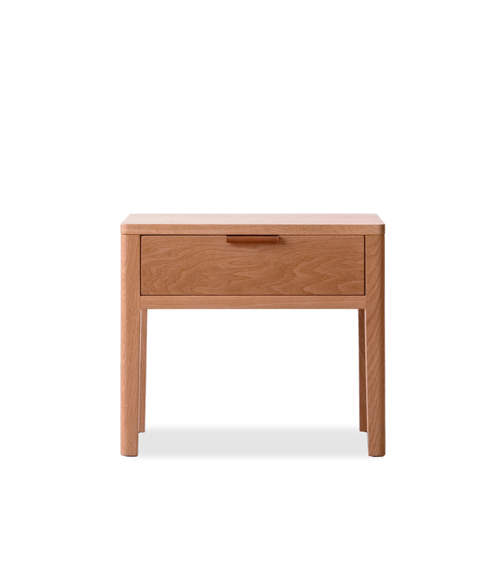 White Oak w/Brown leather pull