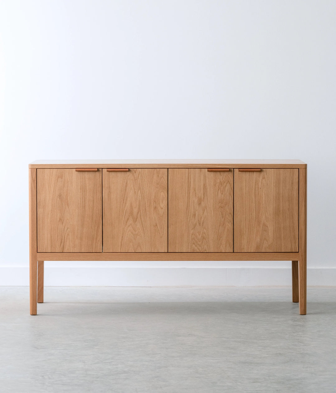 White Oak w/Brown leather pulls