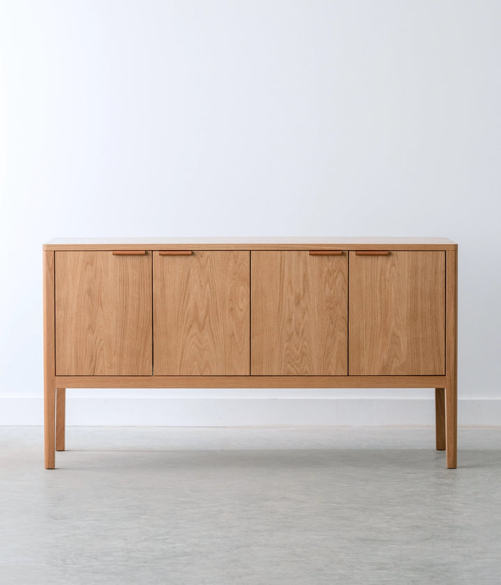 White Oak w/Brown leather pulls