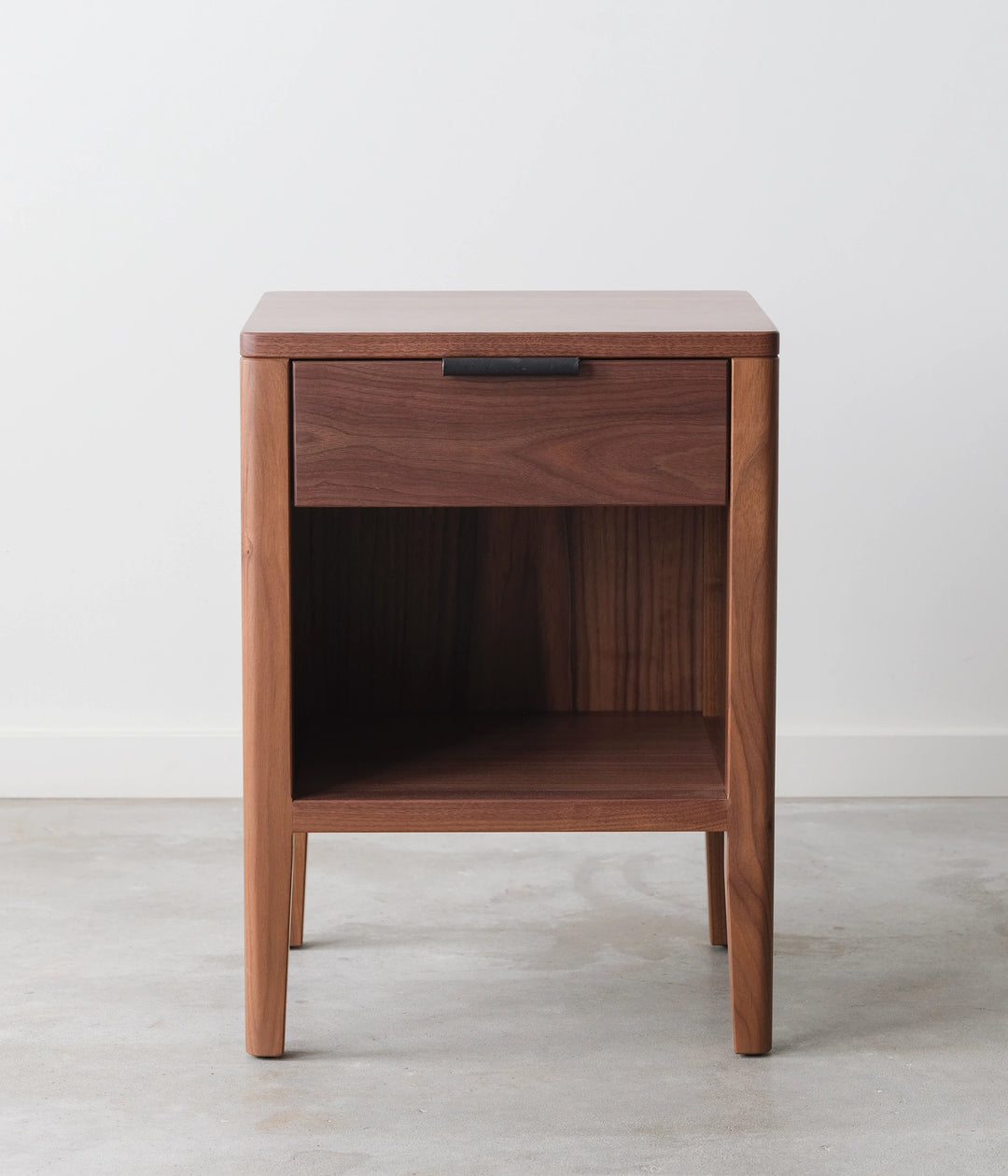 Walnut w/Black leather pull