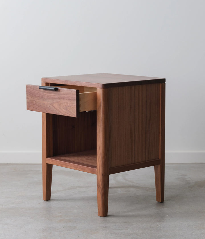 Walnut w/Black leather pull