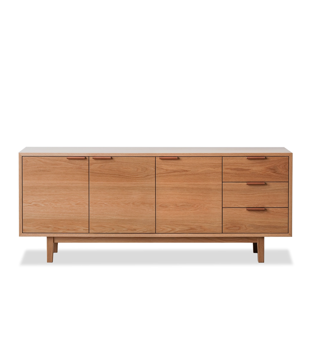 White Oak w/Brown leather pulls