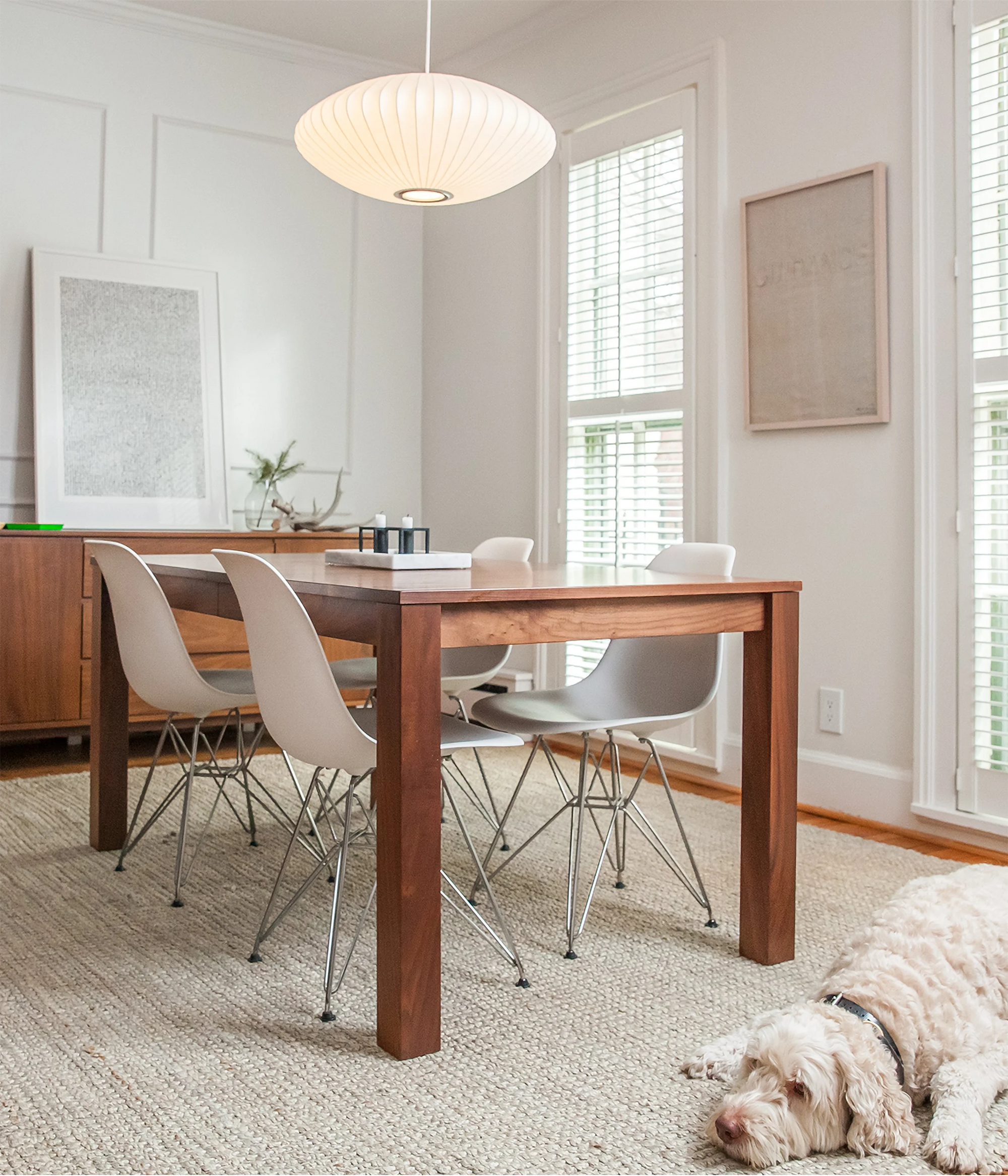 White parsons dining discount table