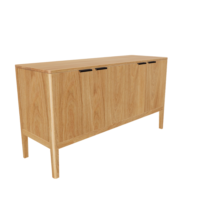 White Oak w/Black leather pulls