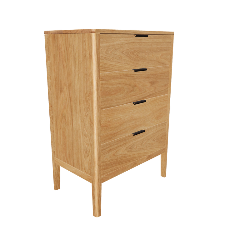 White oak w/Black leather pulls